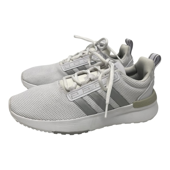 adidas Shoes - Adidas Racer TR21 White Silver Athletic Running Cloudfoam Shoes Women’s 7